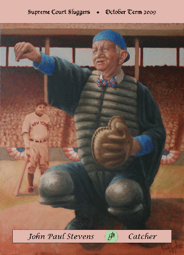 Supreme Court Slugger front of card - Justice Stevens